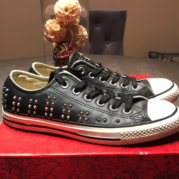 studded leather converse
